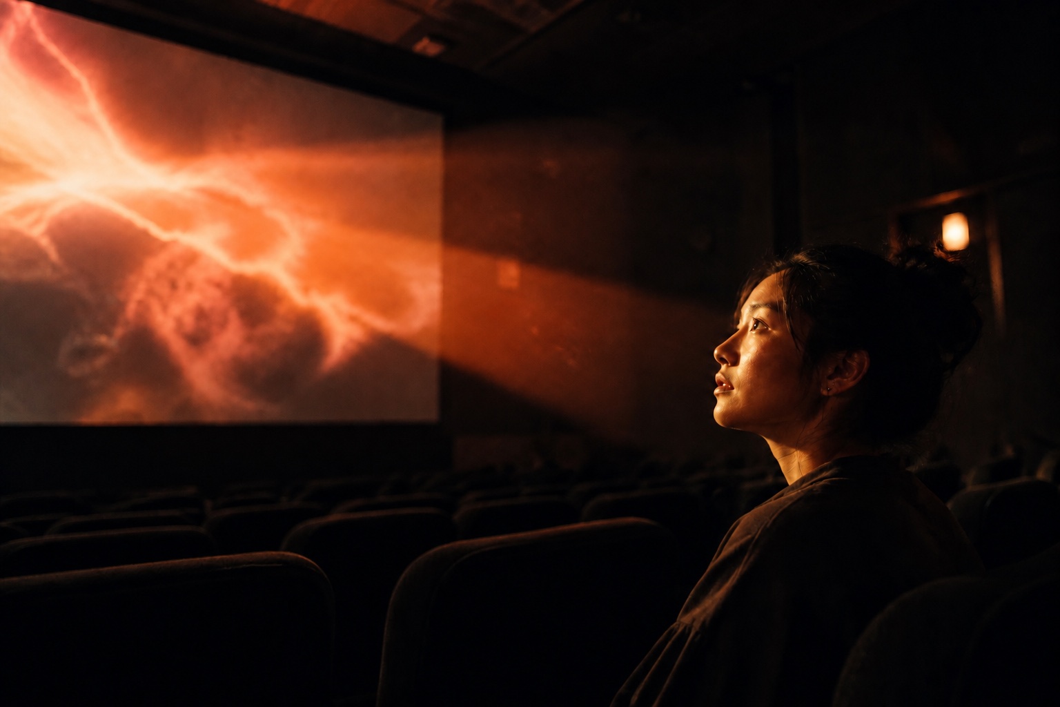A creator directing an AI-assisted cinematic production